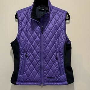 Marmot Women's Large Purple Quilted Puffer Vest Football Games Vikings Ravens